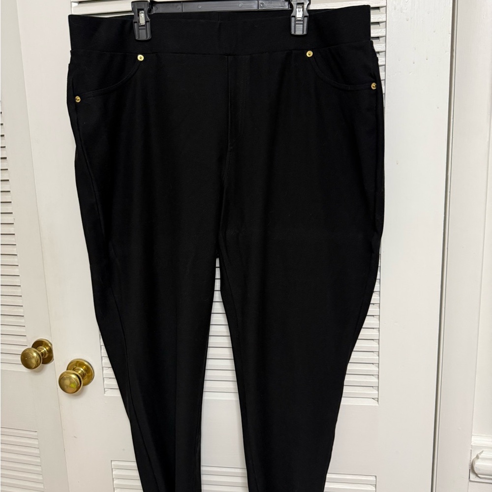 Michael Kors Black Straight Leg Pull On Pants
